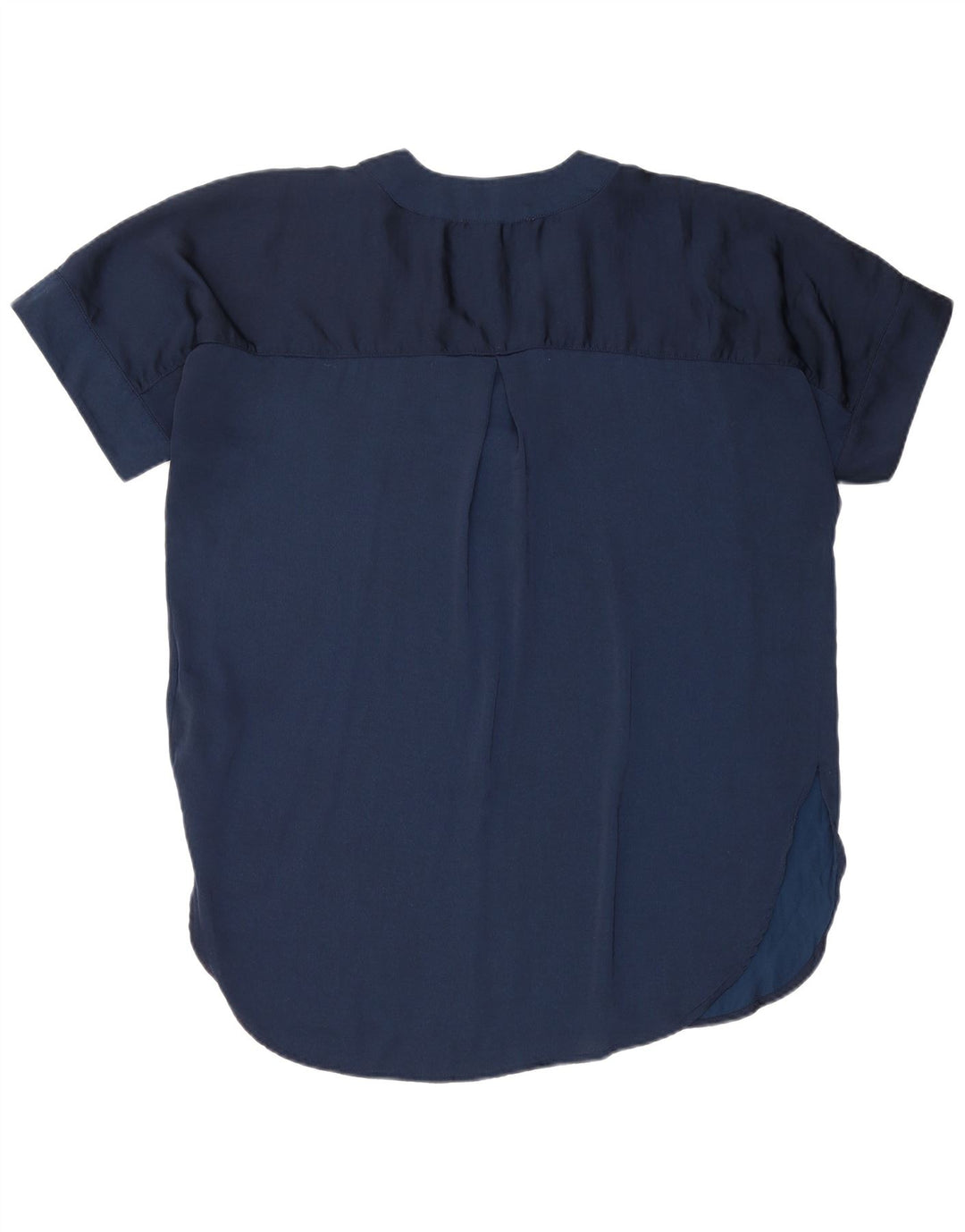 MARKS & SPENCER Womens Blouse Top UK 14 Large Navy Blue Polyester