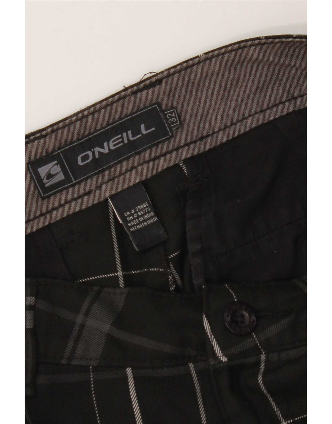 O'Neill chinoshorts til kvinder W32 Medium sort ternet polyester
