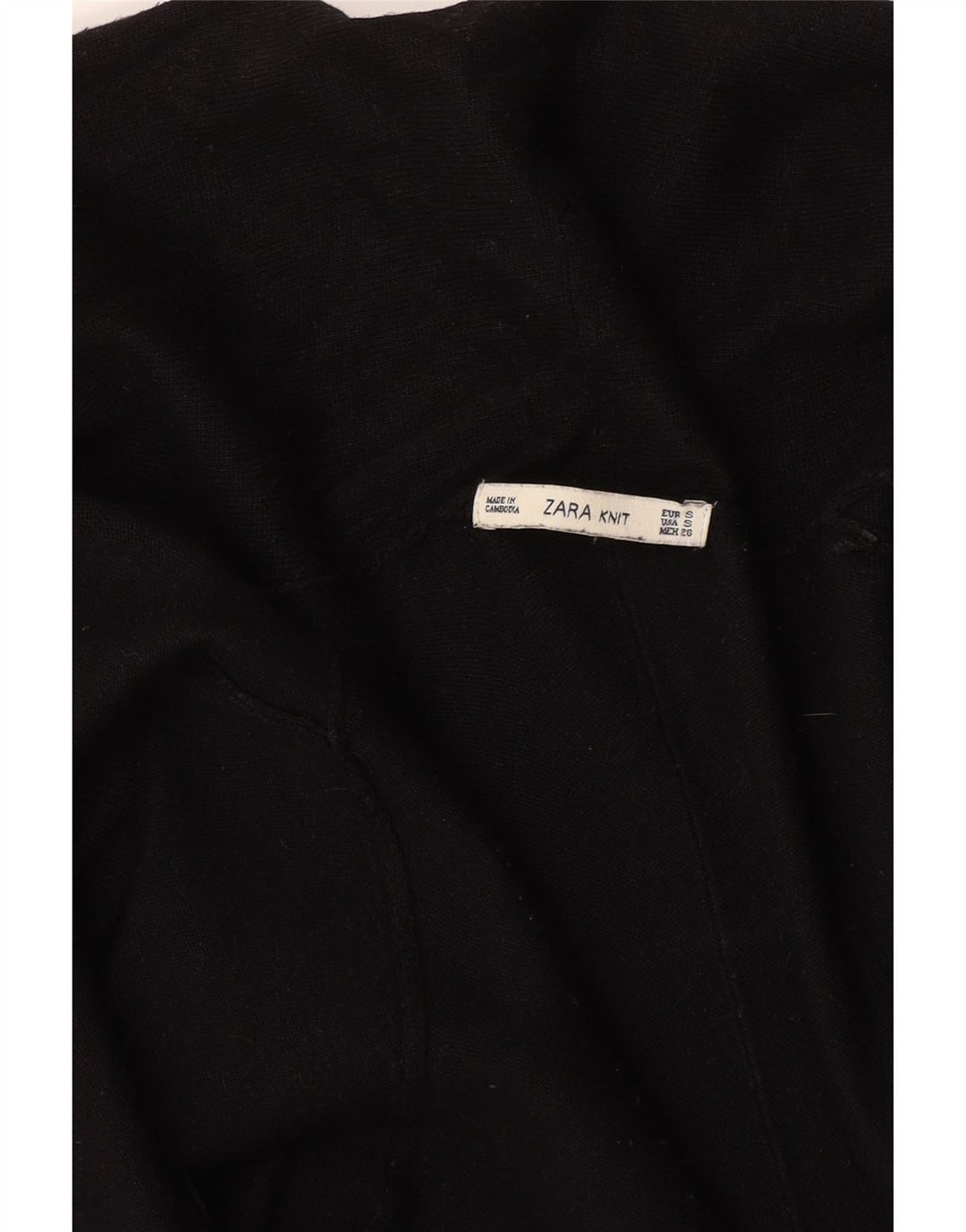 Zara Womens Open Cardigan Sweater UK 8 Small Black