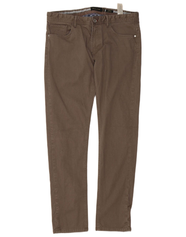 Massimo Dutti Herre Slim Fit Casual Bukser EU 42 Large W32 L32 Grå Bomuld