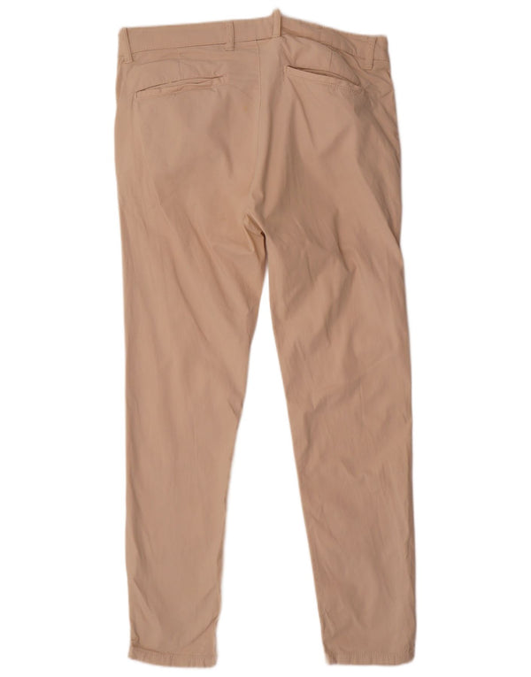 Zara Herre Slim Chino Bukser EU 42 Large W32 L30 Beige Bomuld