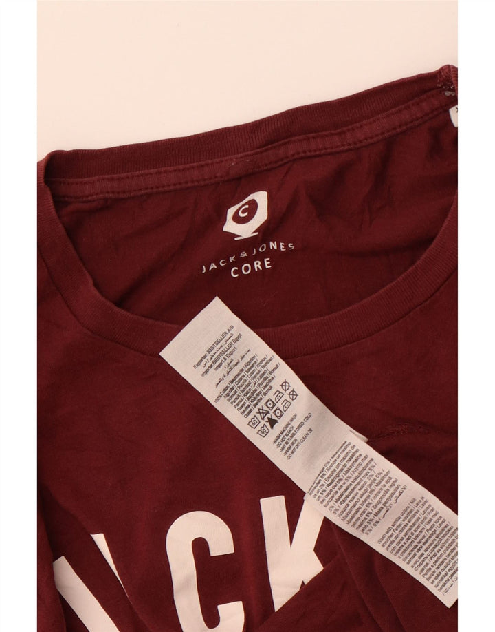 Jack & Jones Herre grafisk T-shirt top XL rødbrun bomuld
