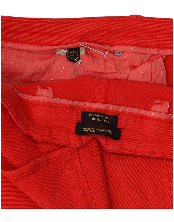 Massimo Dutti Dame Slim Fit Cropped Jeans EU 42 Large W32 L28 Rød