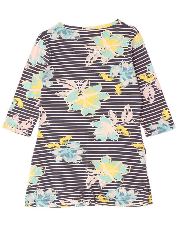 WEIRD FISH Dame Top 3/4 ærmer UK 10 Small Navy Blue Floral Bomuld