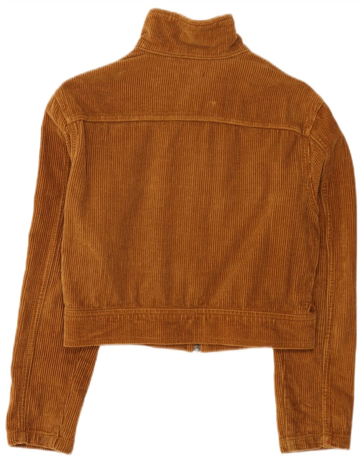 Superdry Womens Crop Corduroy-jakke UK 8 Lille brun bomuld