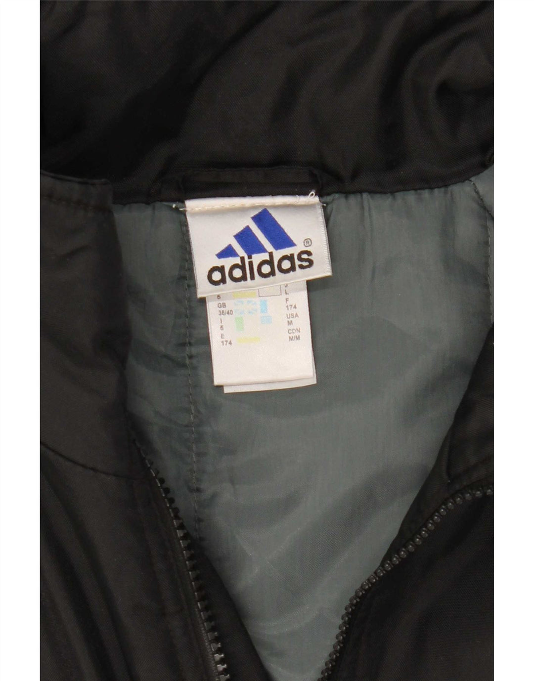 Adidas Herre grafisk polstret hættejakke UK 38/40 Medium Black Polyester