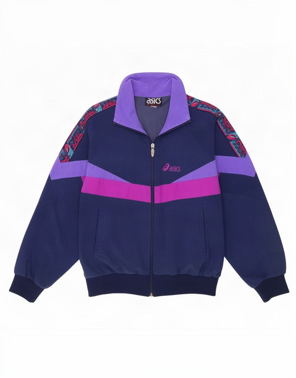 Asics Mens Graphic Tracksuit Top Jacket IT 50 Medium Blue Colourblock