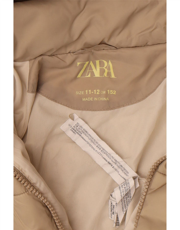 Zara Polstret hættejakke til piger 11-12 år Beige polyester