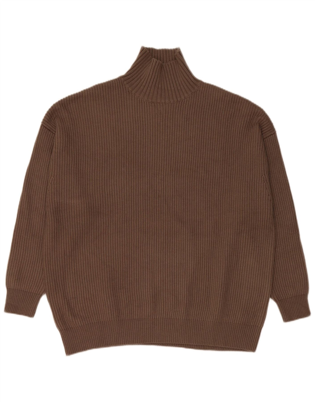 Zara Dame Oversized Turtle Neck Jumper Sweater UK 10 Small Brown
