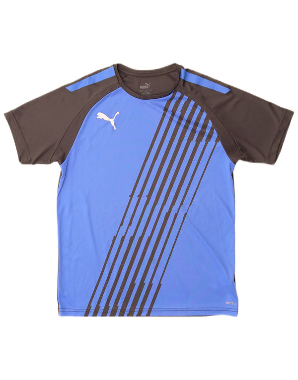 Puma Boys T-Shirt Top 13-14 år Blå Colourblock Polyester