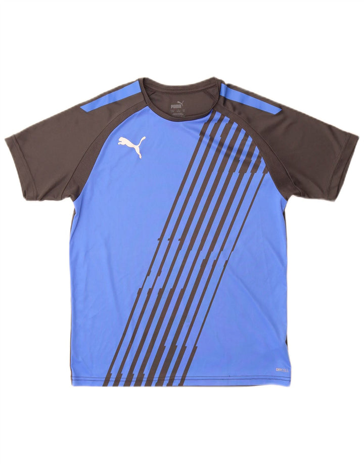 Puma Boys T-Shirt Top 13-14 år Blå Colourblock Polyester