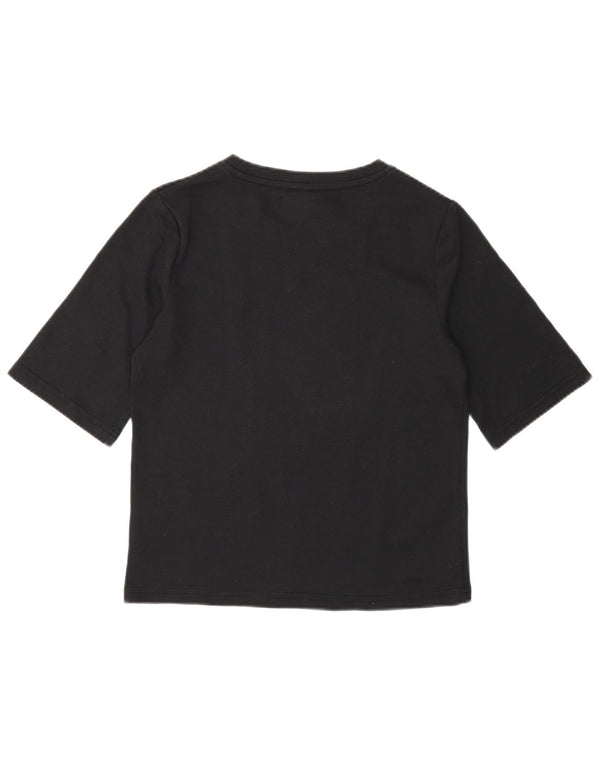 U.S. Polo Assn. Dame Crop T-Shirt Top UK 6 XS Sort Bomuld