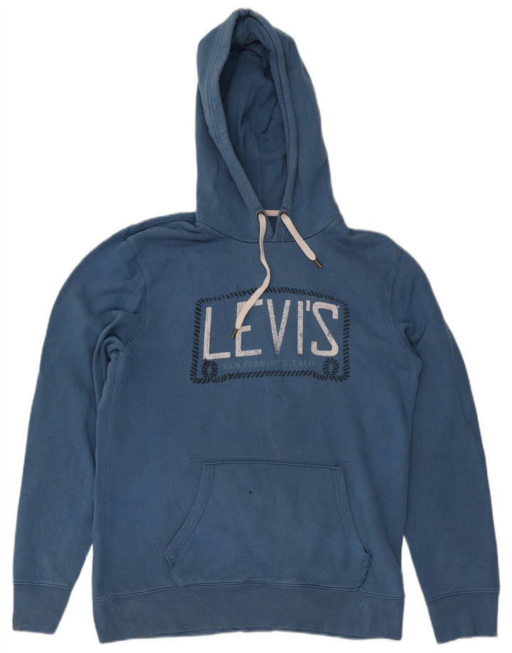 Levi's Grafisk hættetrøje til mænd, stor blå bomuld