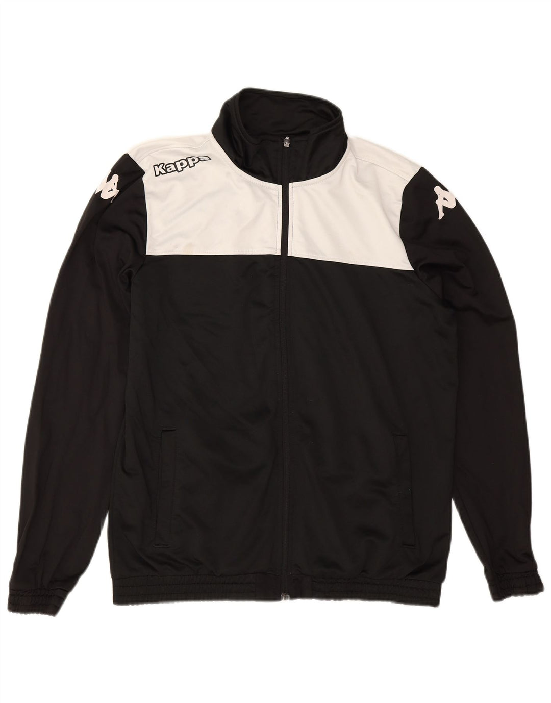 Kappa Herre grafisk træningsdragt Topjakke Stor Sort Colourblock Polyester