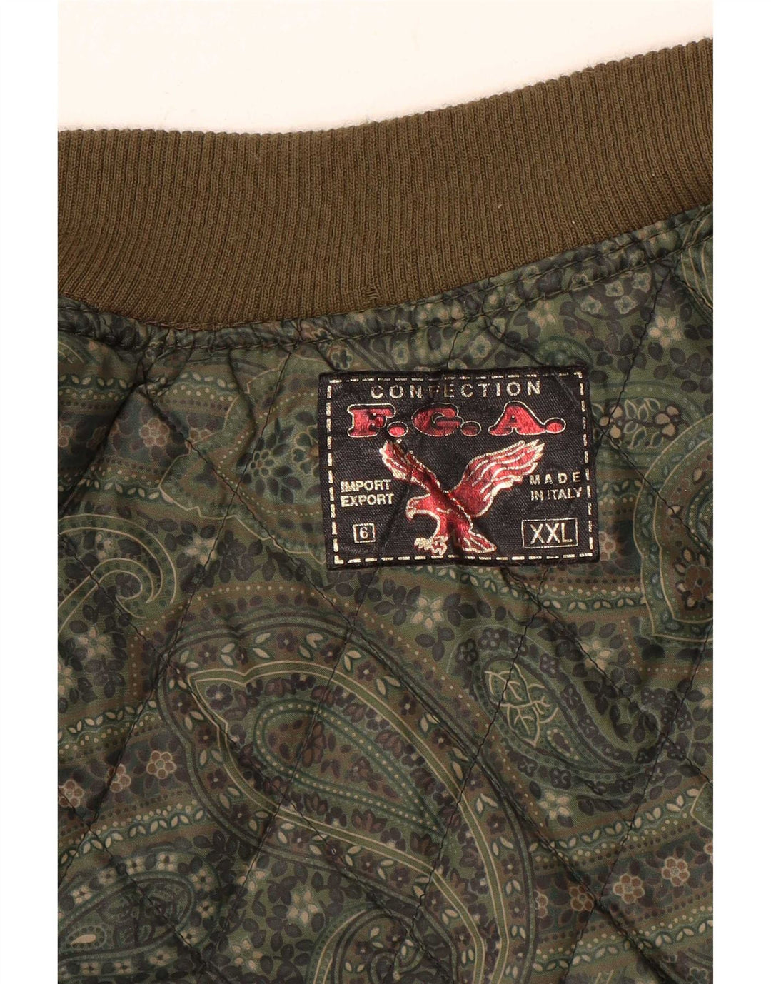 Vintage herre ruskind bomberjakke UK 44 2XL Khaki Geometrisk