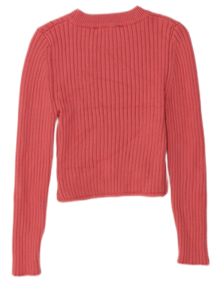 Zara Dame Top Langærmet UK 14 Large Pink Viscose