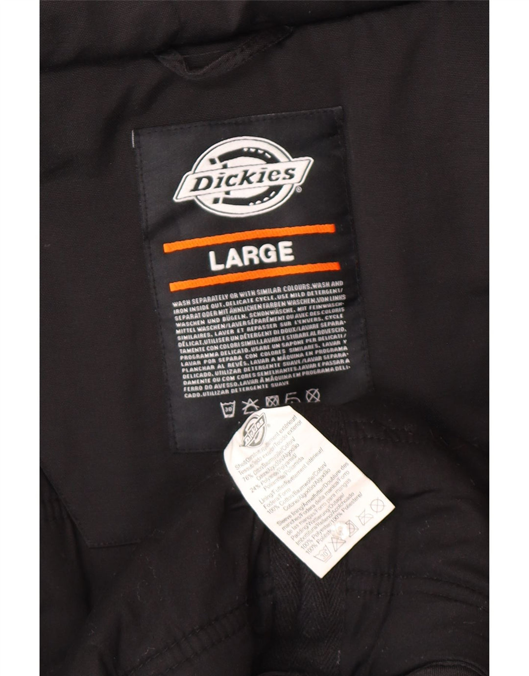 Dickies Herre Windbreaker Jacket UK 40 Large Black Cotton