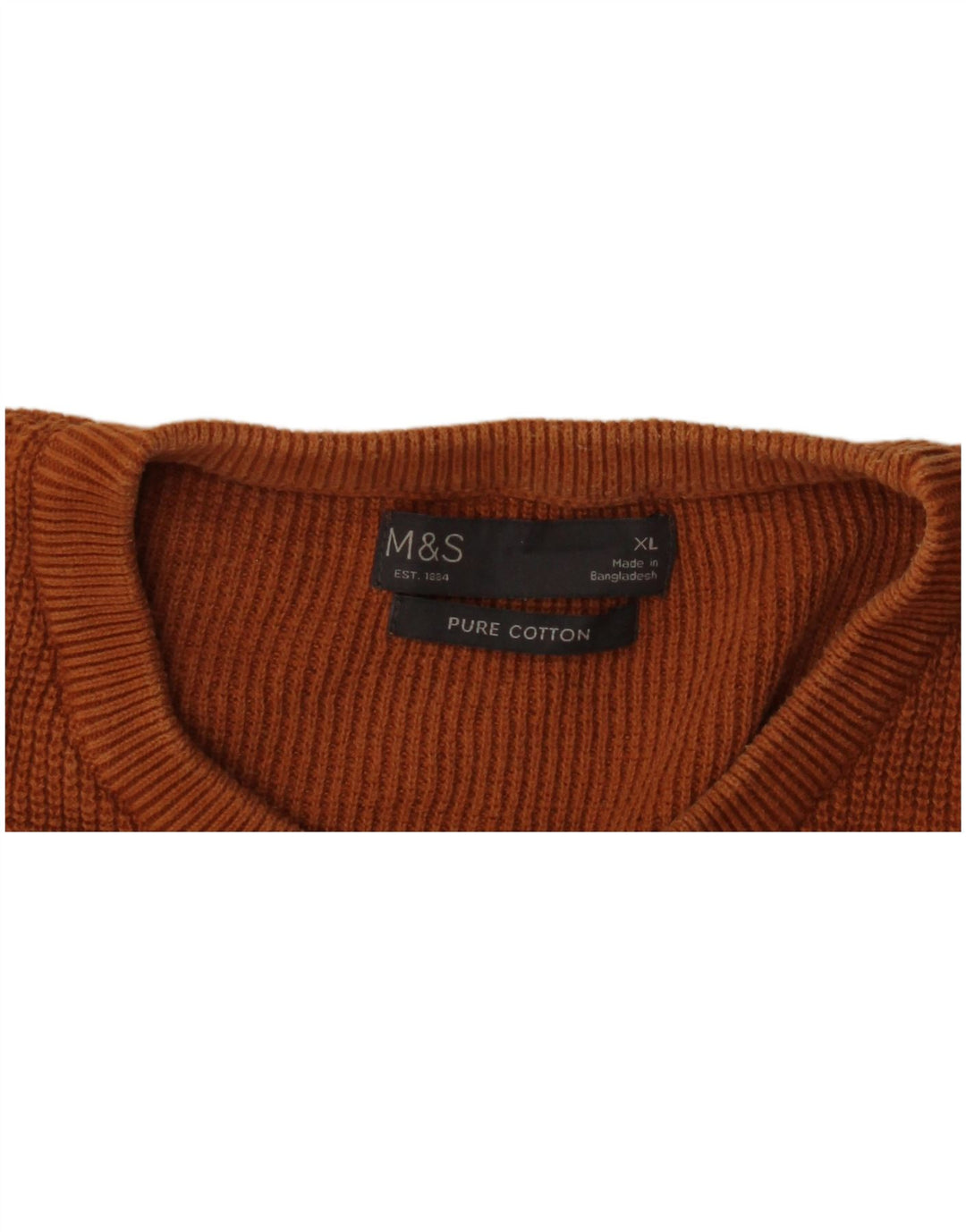 Marks & Spencer Herre sweater med rund hals XL brun bomuld