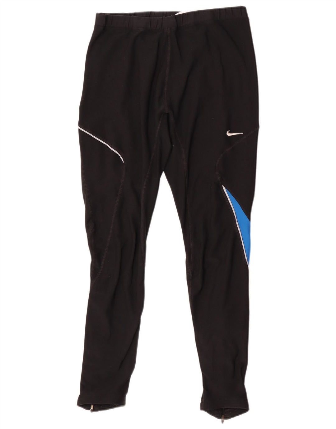 Nike Dame Dri Fit Leggings UK 18 XL Sort Colourblock Polyester