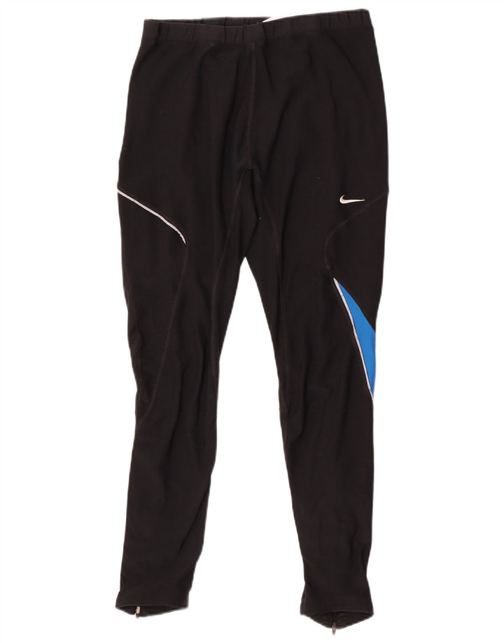 Nike Dame Dri Fit Leggings UK 18 XL Sort Colourblock Polyester