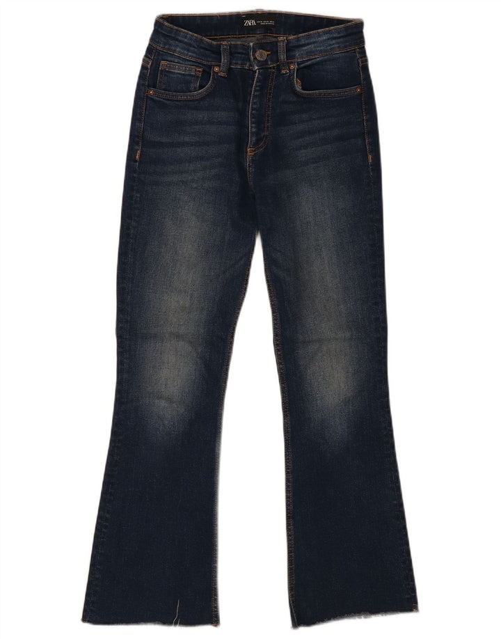 Zara Dame Flared Jeans EU 36 XS W26 L27 Blå Bomuld
