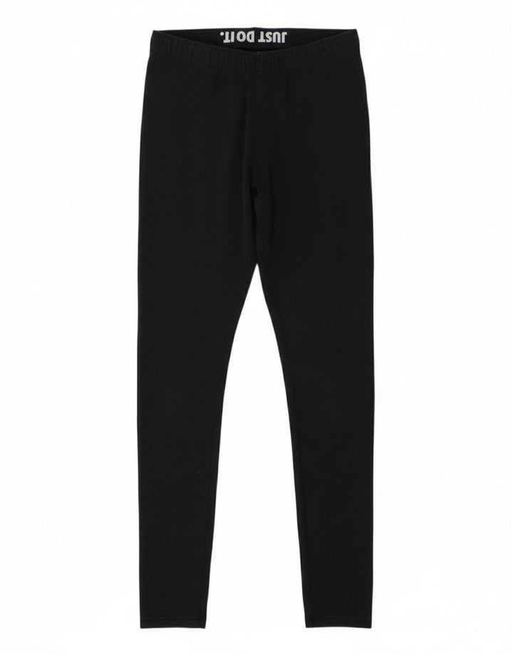 NIKE Womens Graphic Leggings UK 12 Medium  Black