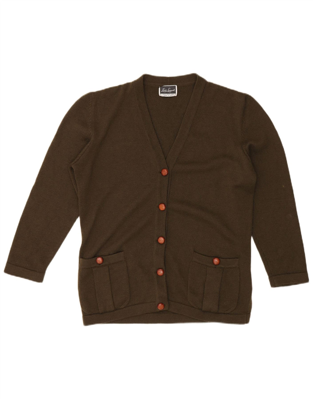 LUISA SPAGNOLI Dame cardigan sweater UK 18 XL Khaki Wool