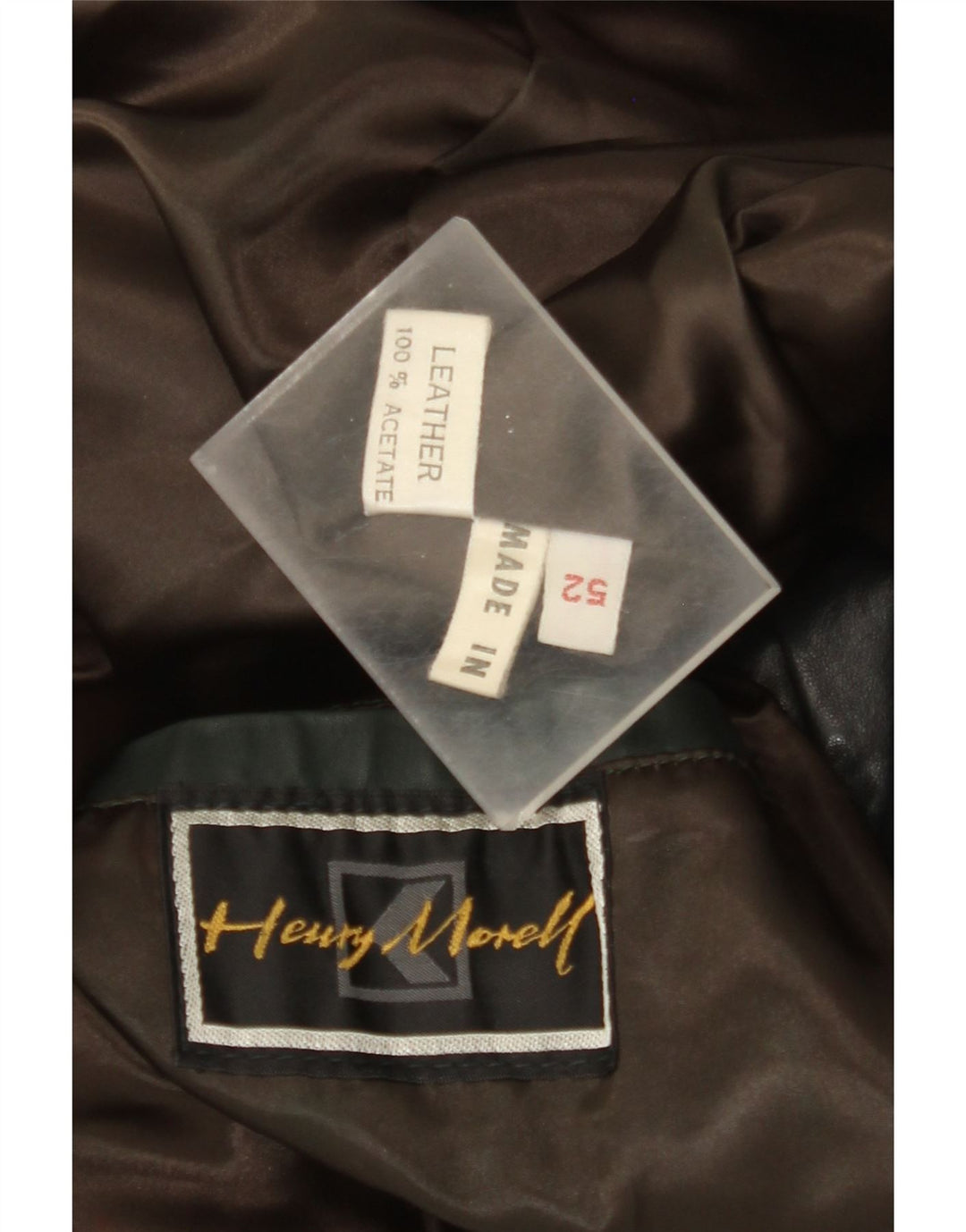 Henry Morell Herre 3/4 ærmet læderjakke IT 52 XL Sort læder