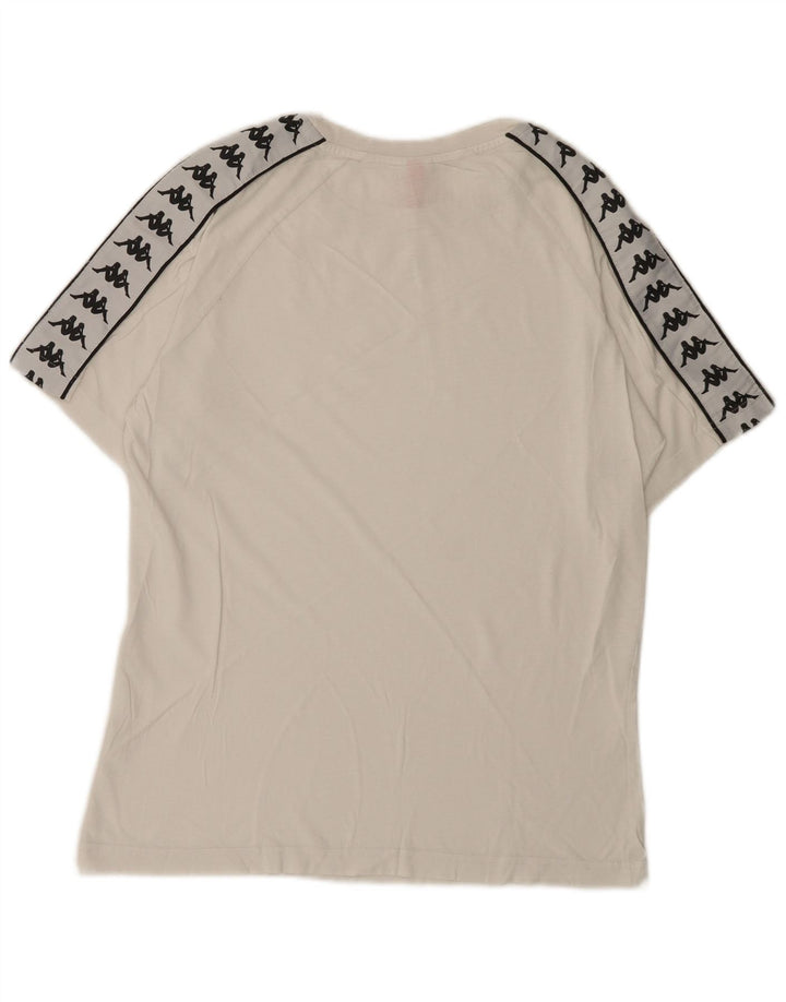 Kappa Herre Grafisk T-Shirt Top Lille Hvid