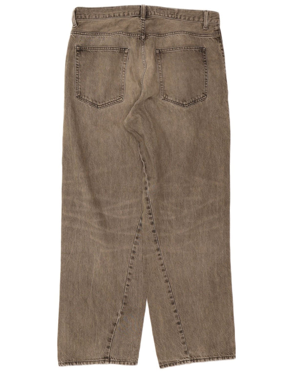 Zara Dame Løse Jeans EU 42 Large W32 L32 Grå Bomuld