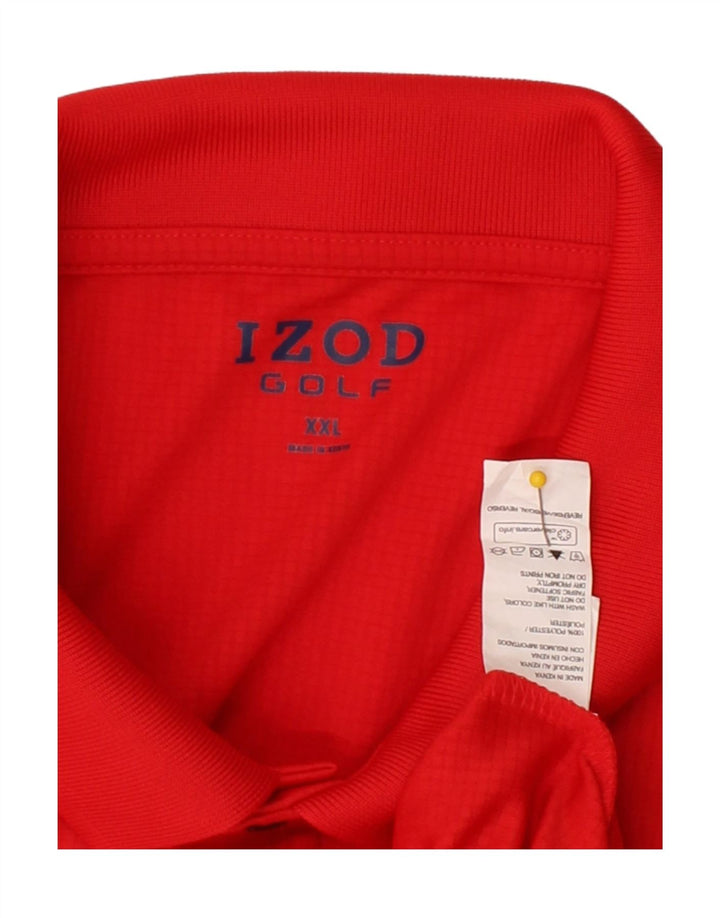 IZOD Mens Polo Shirt 2XL Red Polyester Vintage Izod and Second-Hand Izod from Messina Hembry 