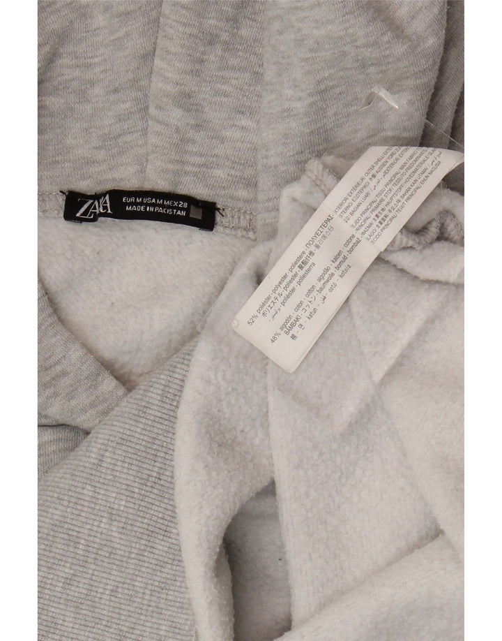 Zara oversized hættetrøjetrøje til kvinder UK 14 Medium Grey Polyester