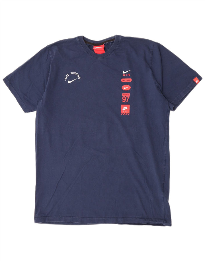 Nike grafisk T-shirt top til mænd, stor marineblå bomuld