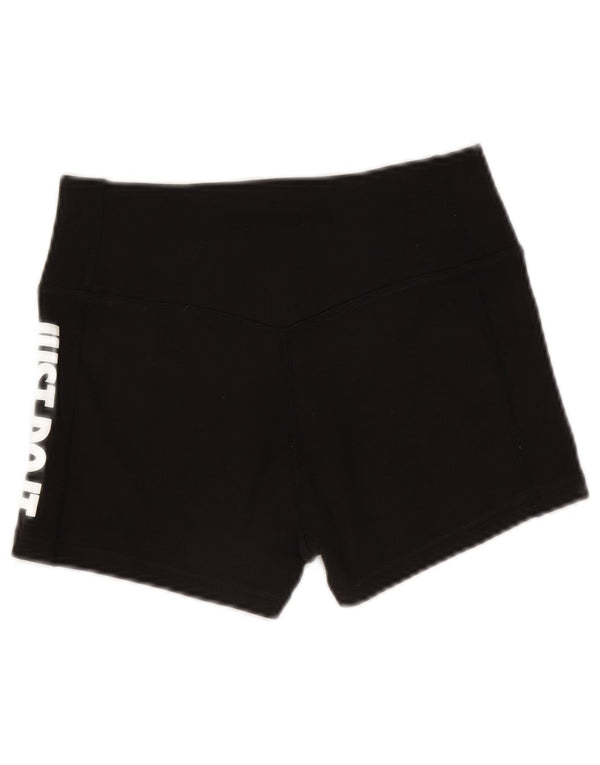 Nike Dame Dri Fit grafiske sportsshorts UK 10 Small Black Bomuld