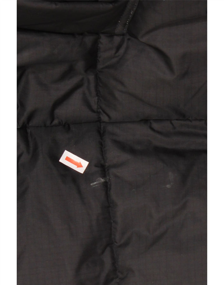 Vintage Herre grafisk Loose Fit polstret jakke UK 38 Medium Sort Nylon