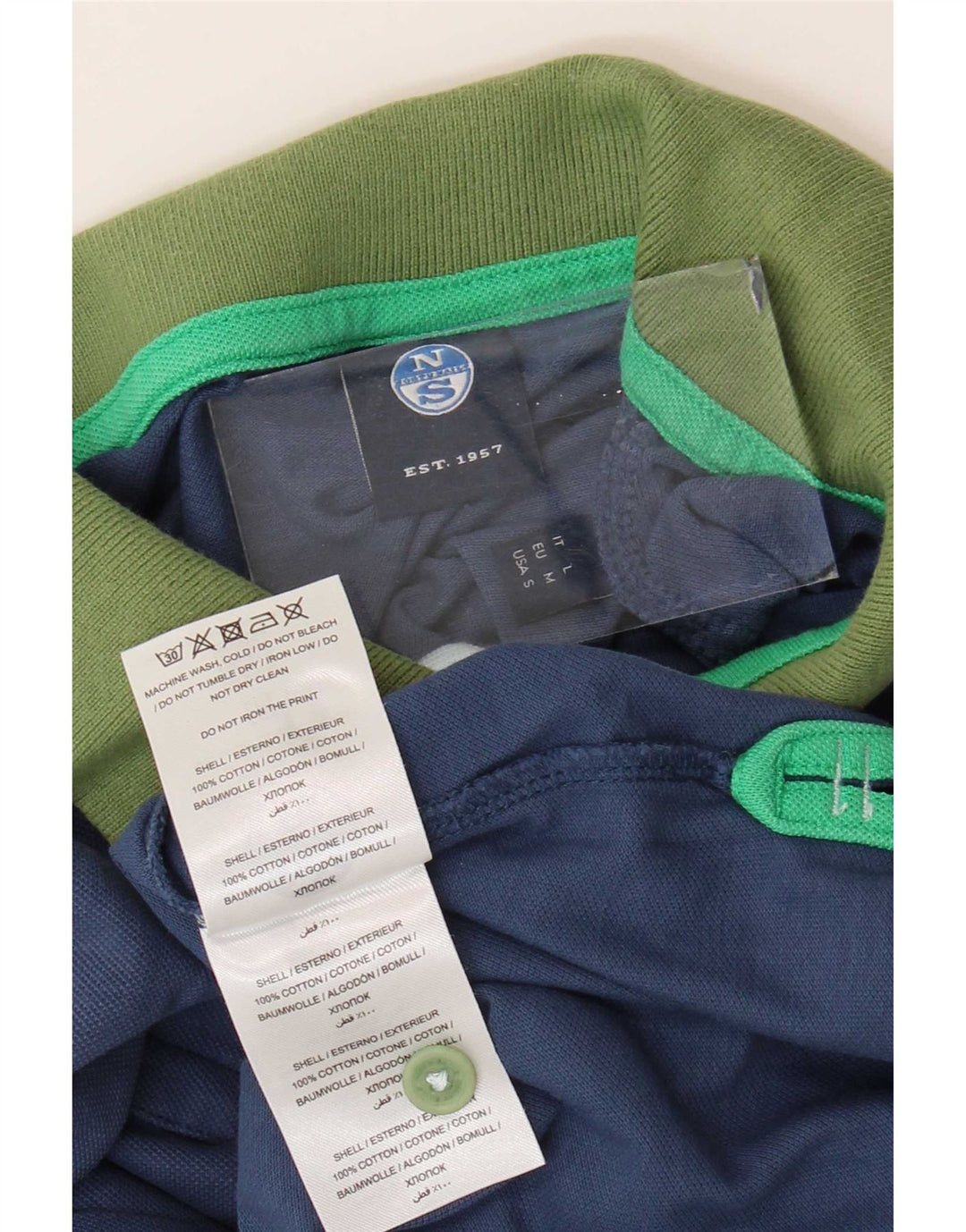 North Sails Herre Rugby Polo Shirt Medium Navy Blue Colourblock Bomuld