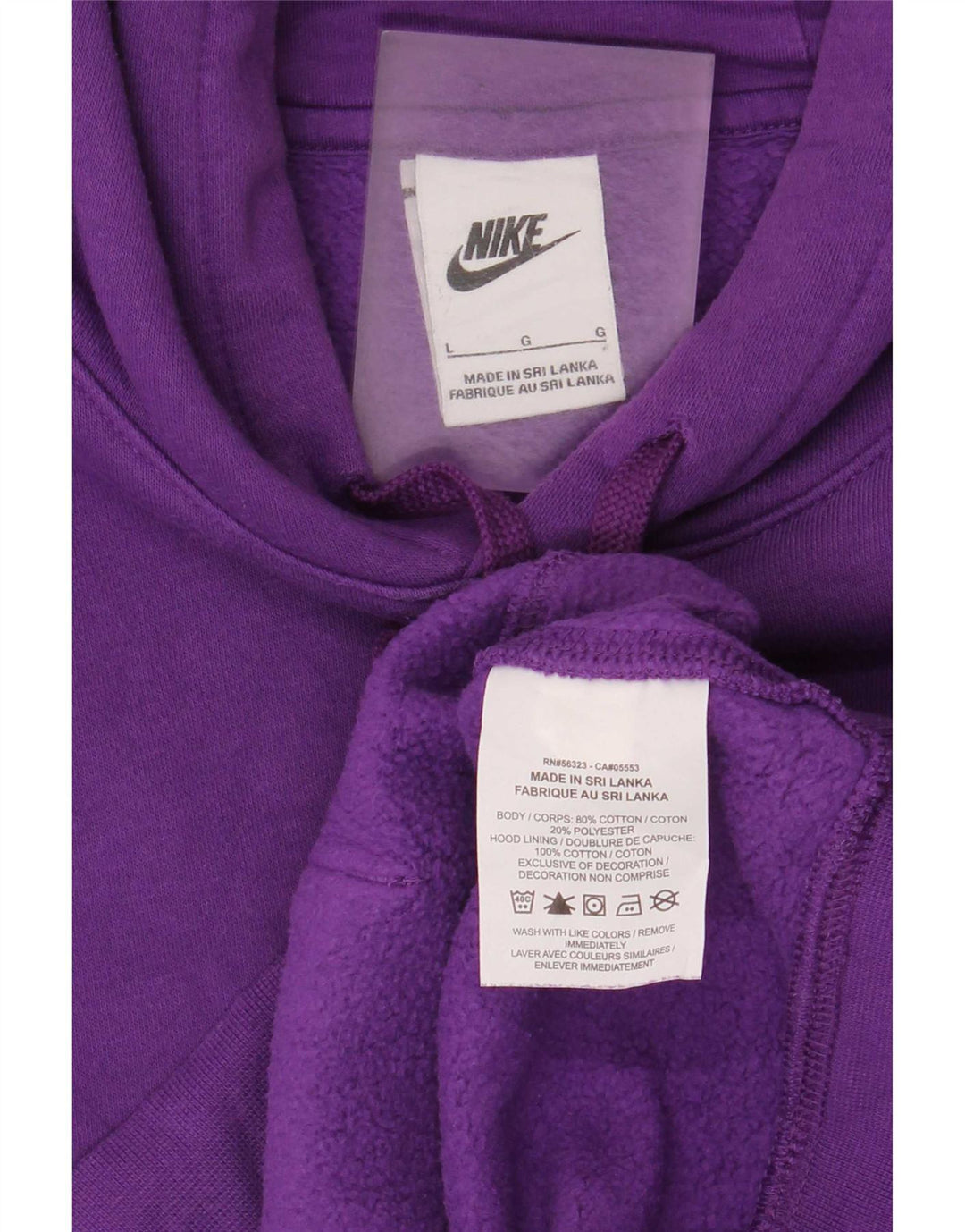 Nike Herre hættetrøje Jumper Large Lilla Bomuld