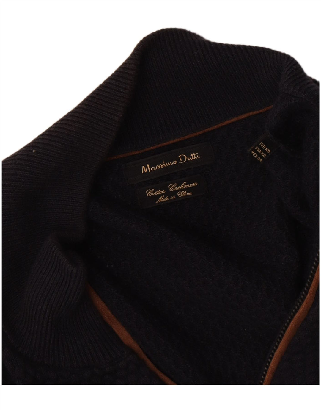 Massimo Dutti Herre Cardigan Sweater 2XL Marineblå Bomuld