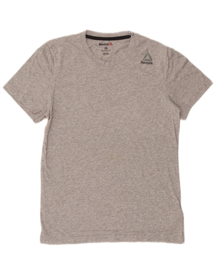 REEBOK Herre T-Shirt Top XS Grå Flecked Bomuld
