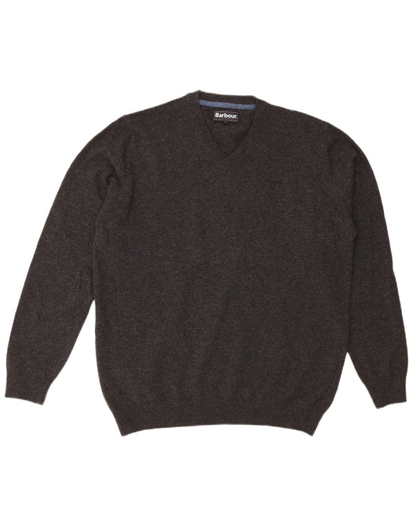 Barbour Herre V-hals sweater 2XL Grå Uld