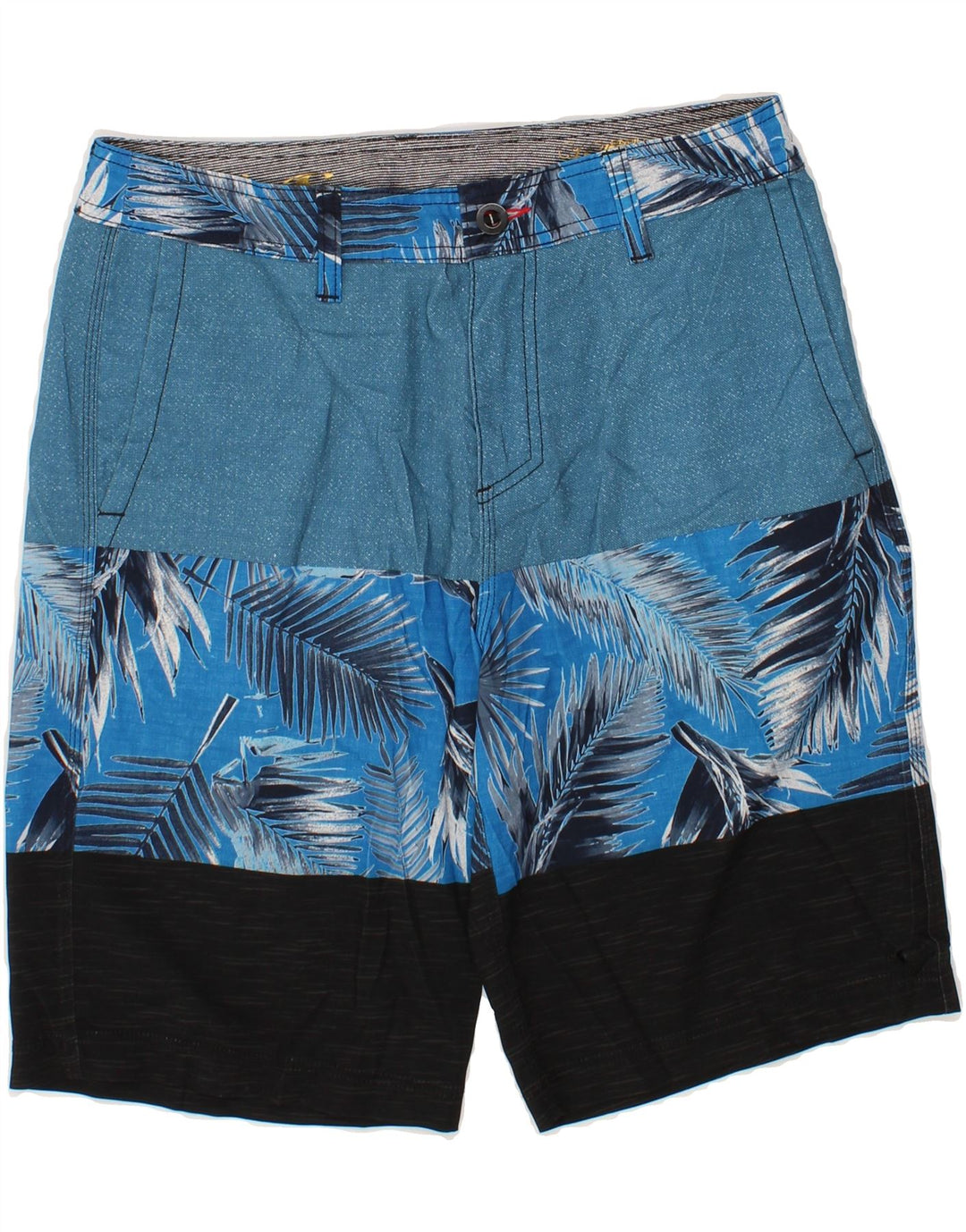 O'NEILL Mens Abstract Pattern Chino Shorts W30 Medium Blue Colourblock Vintage O'Neill and Second-Hand O'Neill from Messina Hembry 