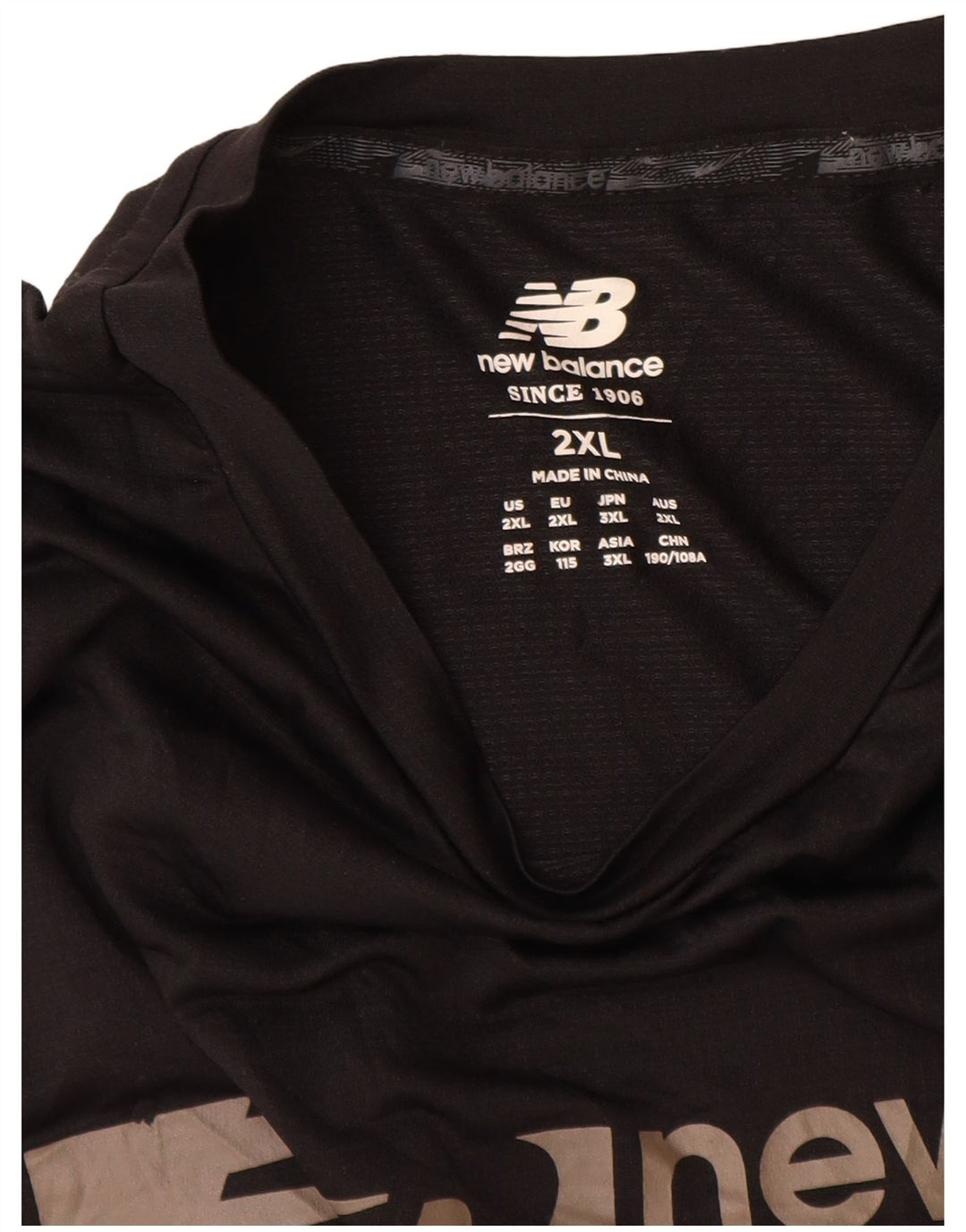 New Balance Herre Grafisk T-Shirt Top 2XL Sort Polyester