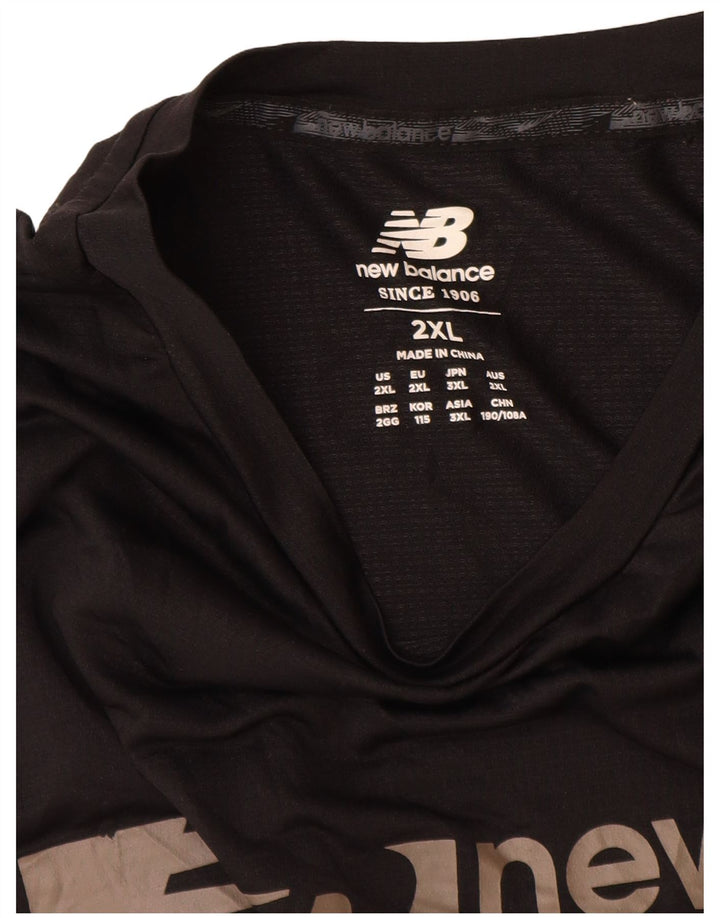 New Balance Herre Grafisk T-Shirt Top 2XL Sort Polyester