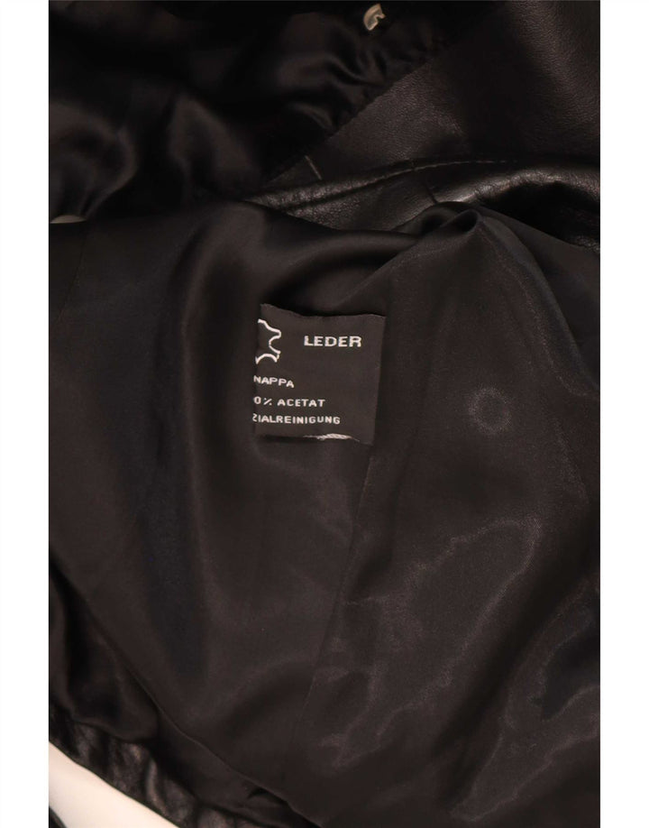 Vintage læderfrakke til kvinder UK 10 Small Black