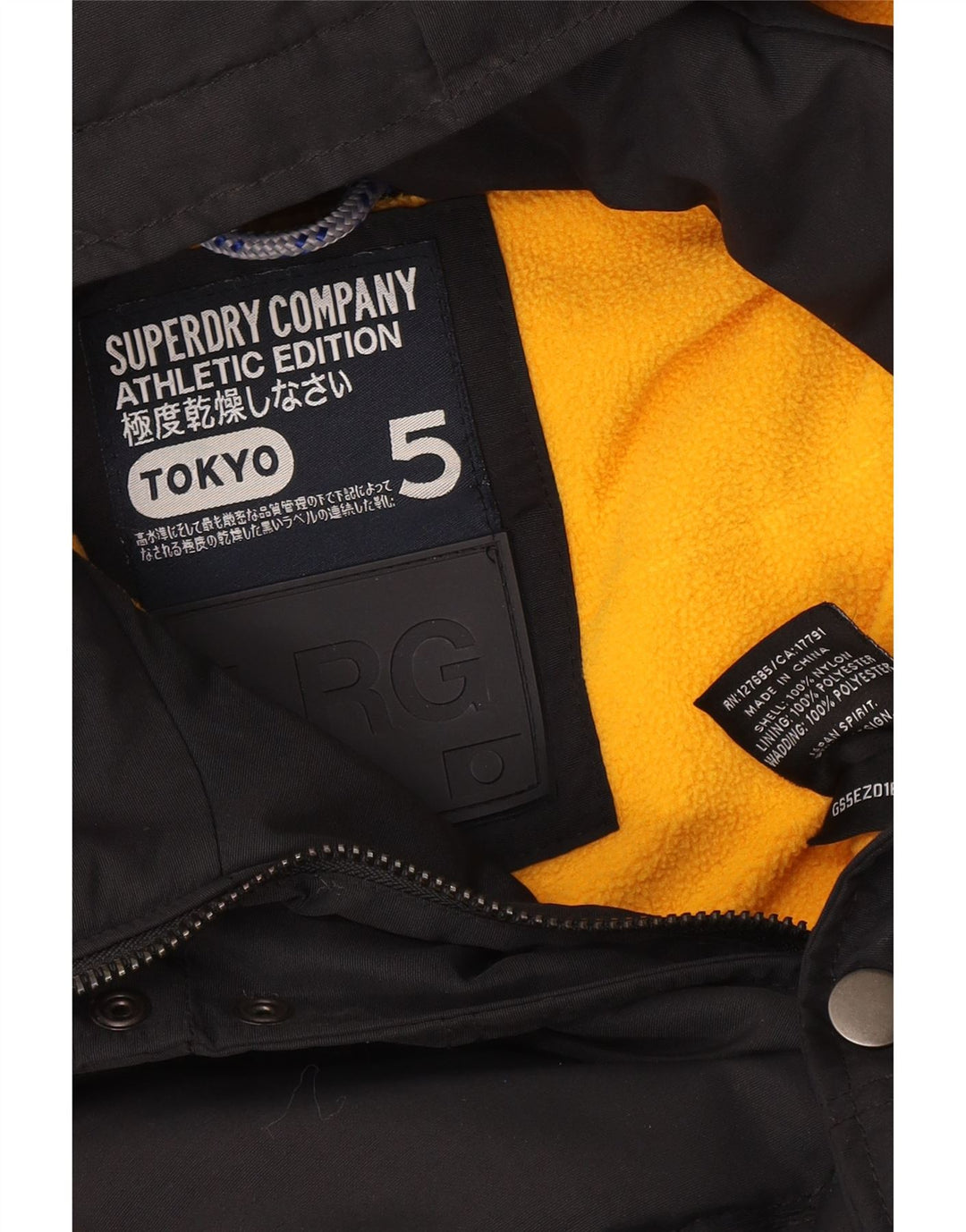 Superdry Boys Polstret Gilet med hætte 13-14 år Stor sort nylon