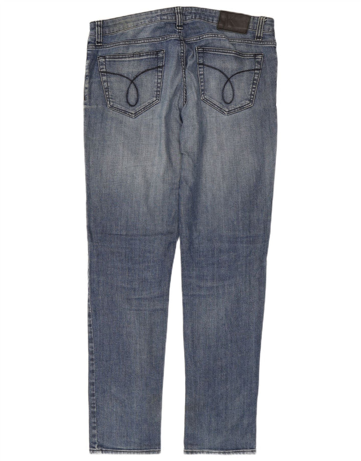 Calvin Klein Herre Slim Jeans W34 L34 Blå Bomuld