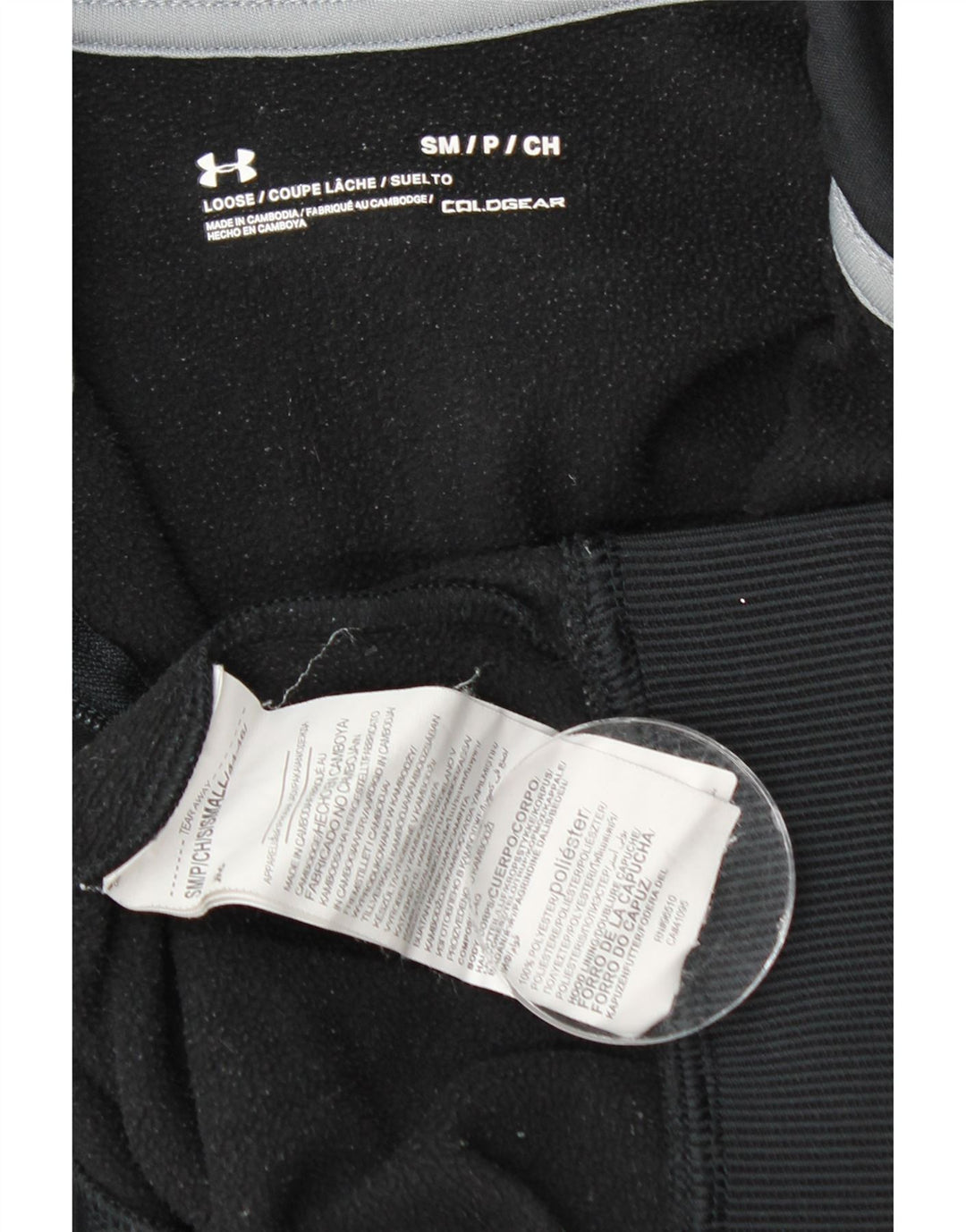 UNDER ARMOUR Herre Cold Gear Grafisk Zip Hættetrøje Sweater Small Black
