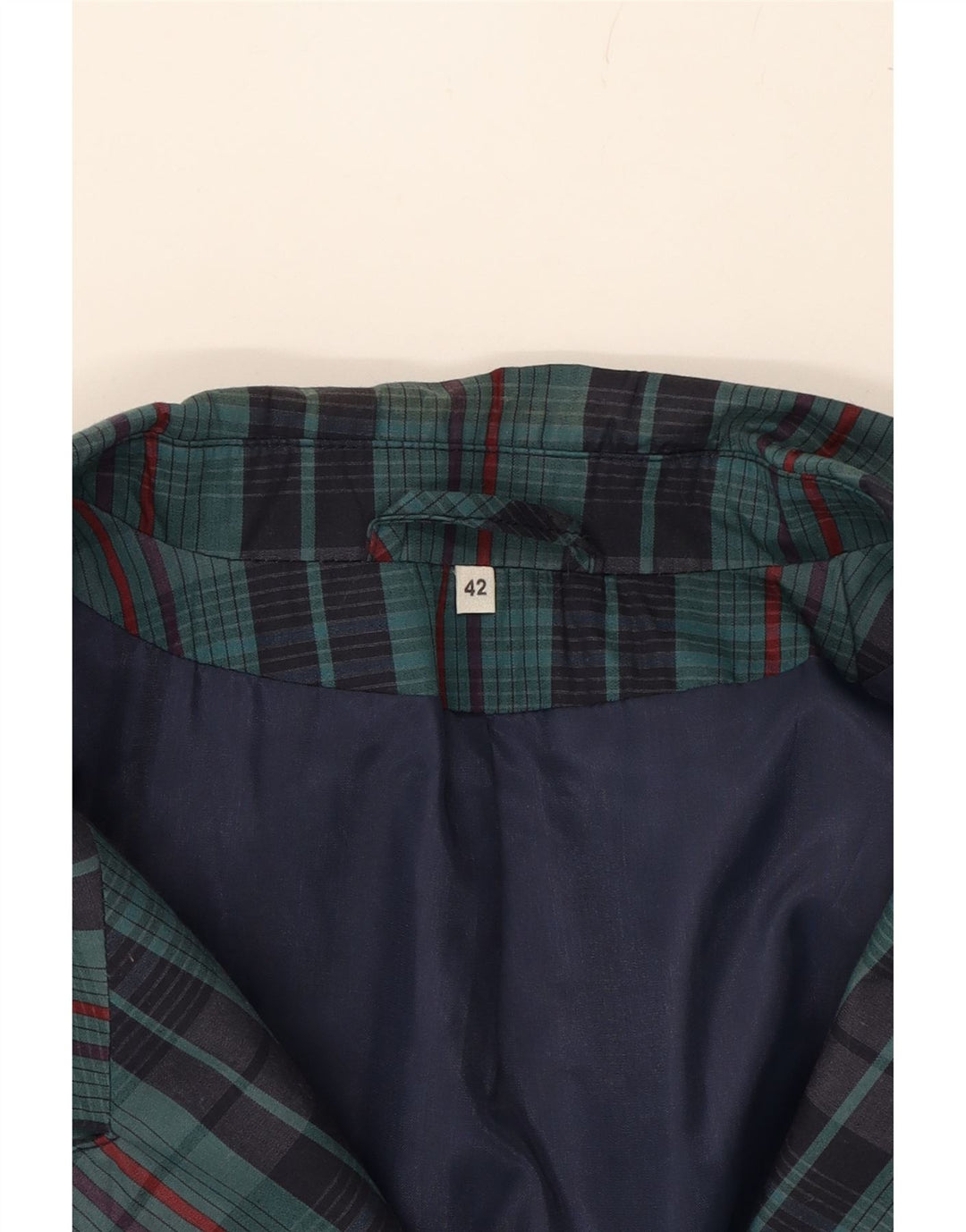 VINTAGE Womens Double Breasted Blazer Jacket IT 42 Medium Green Check Vintage Vintage and Second-Hand Vintage from Messina Hembry 