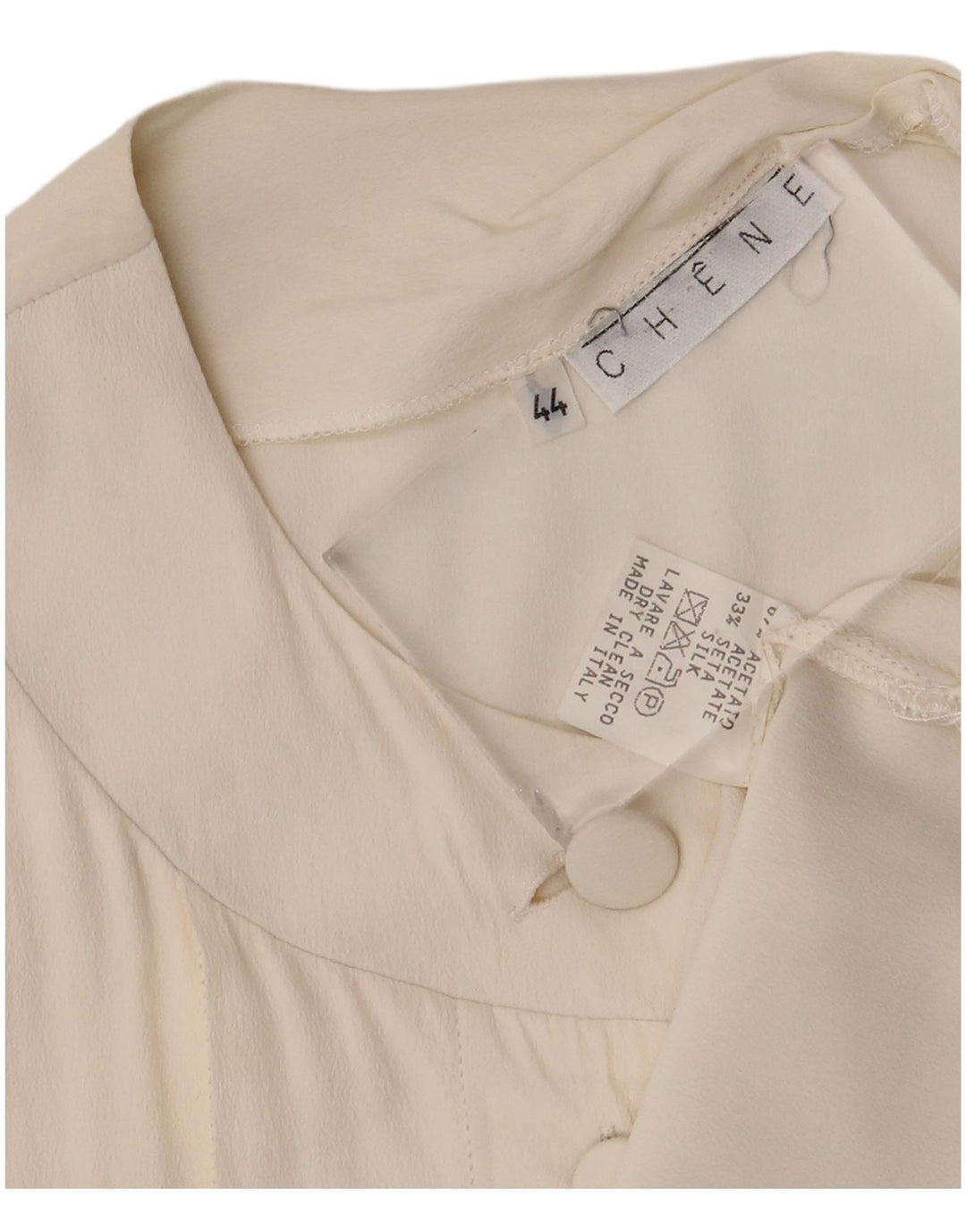Vintage dameskjorte bluse IT 44 Medium White Acetate