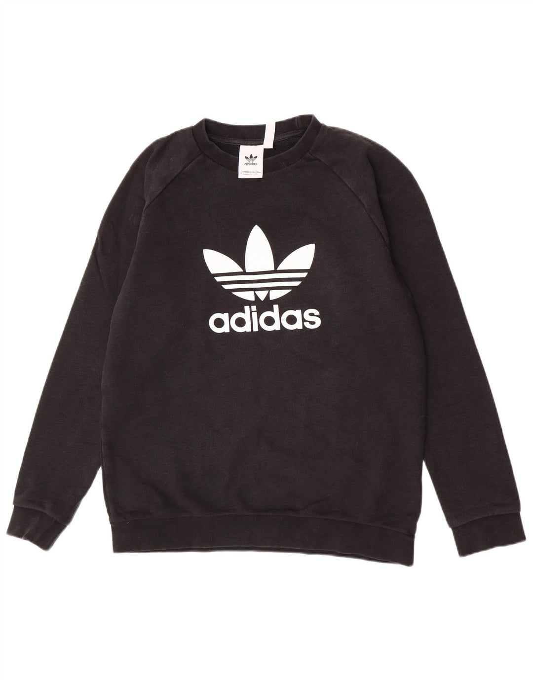 Adidas Grafisk Sweatshirt Jumper Medium Sort Bomuld